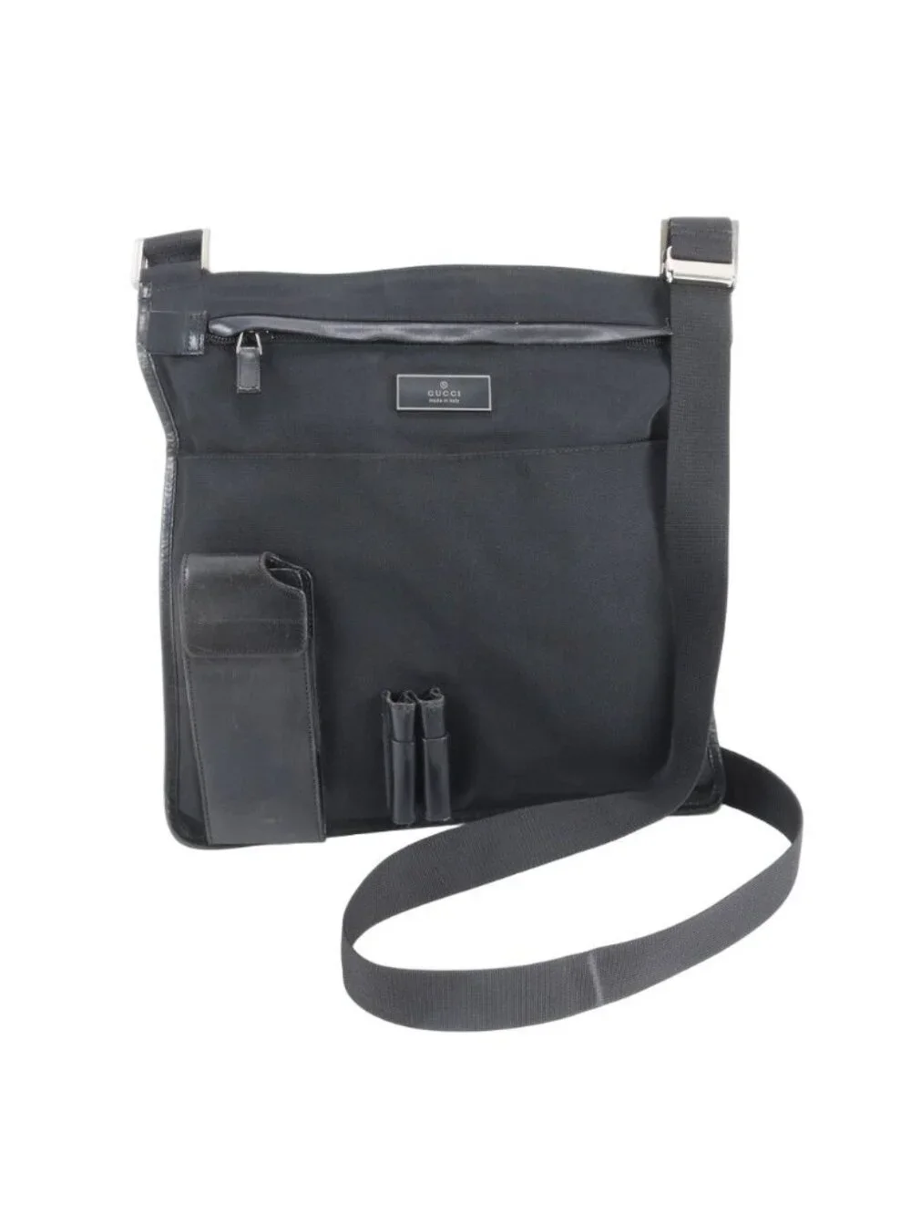 Gucci 019 Leather Shoulder Bag Crossbody Messenger Business Tote Black